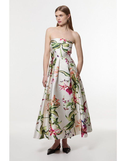 Vestido de baile Garden Floral Twill Maxi Split