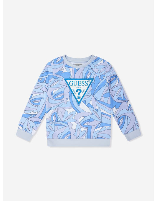 Sudadera Logo Abstracto Azul Niña