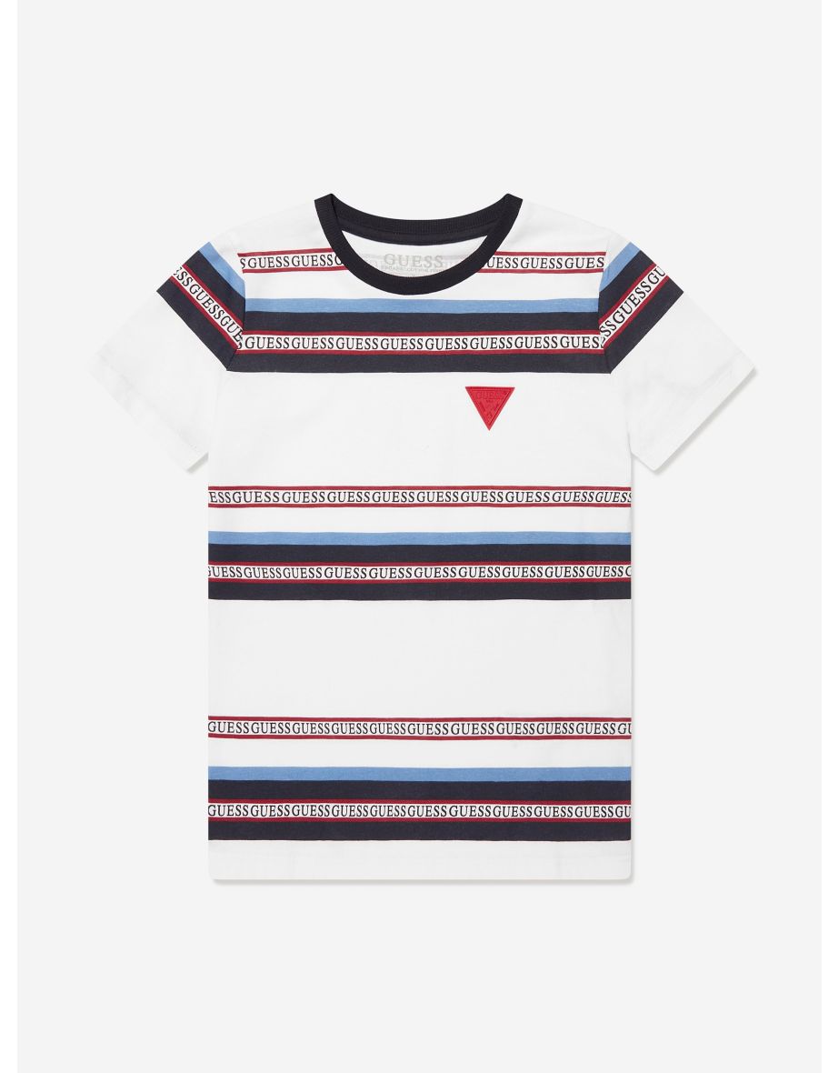 Boys' White Striped T-Shirt