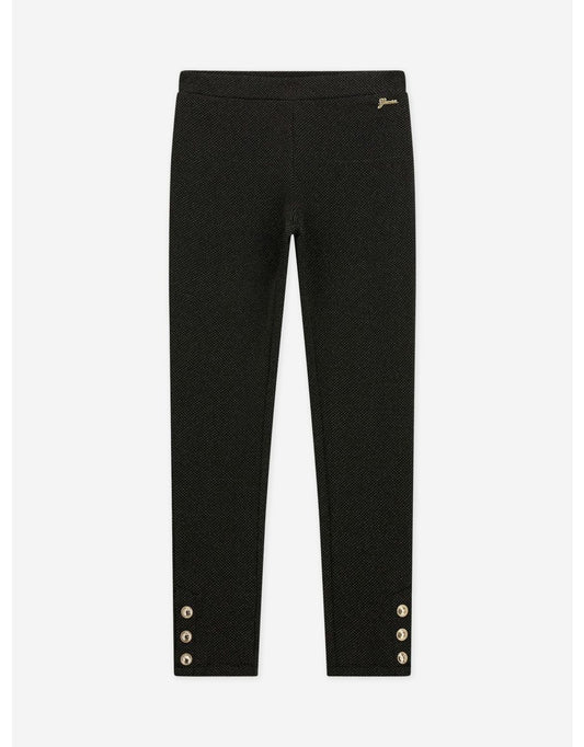 Leggings jacquard neri da bambina