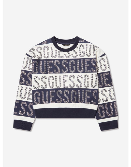 Sudadera con logotipo azul marino para niña