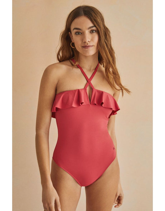 Maiô Pink Bandeau Shaping