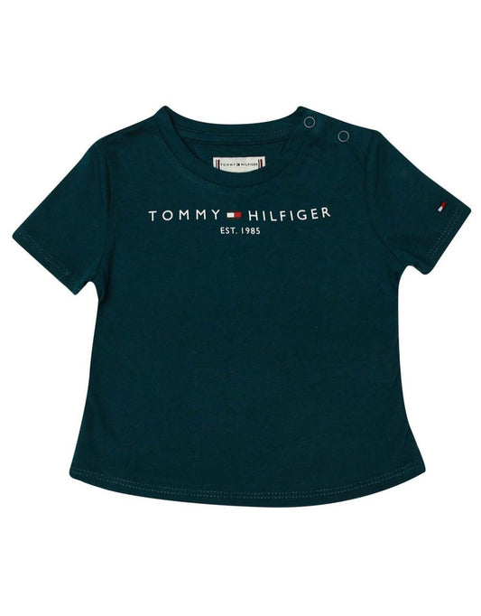 Camiseta de algodón orgánico Tommy Hilfiger Essential para bebé niña, azul