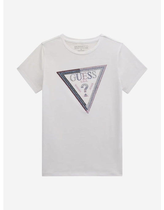 Camiseta blanca con logotipo para niña