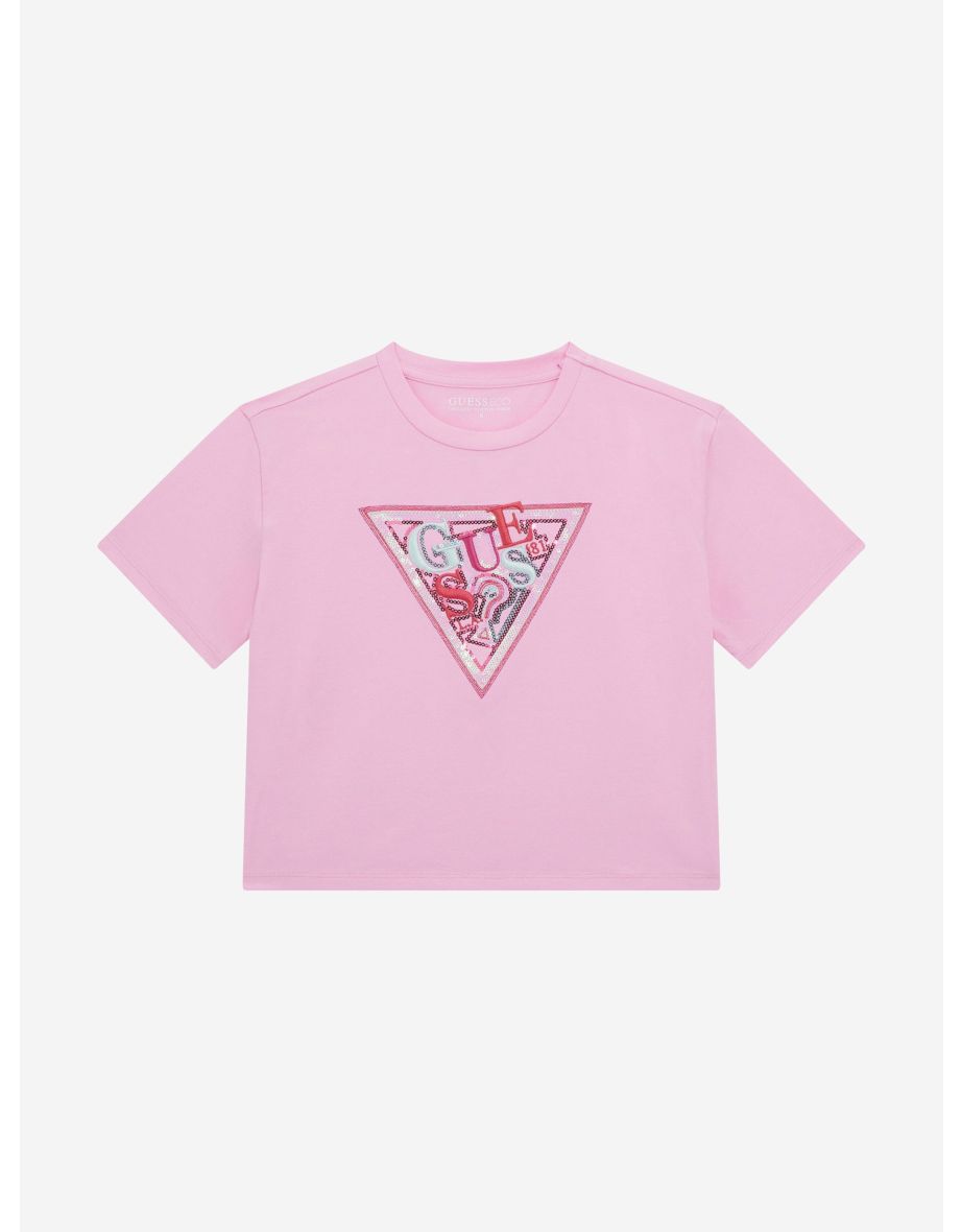 Camiseta Midi Logo Rosa Niña