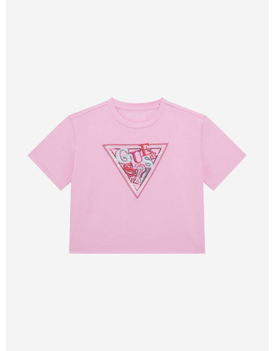 Camiseta Midi Logo Rosa Niña