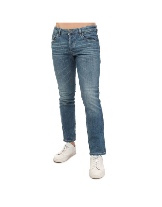 Jeans Diesel D-Yennox affusolati da uomo blu