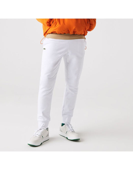 Pantaloni da tennis Lacoste da uomo in pile di cotone bianco