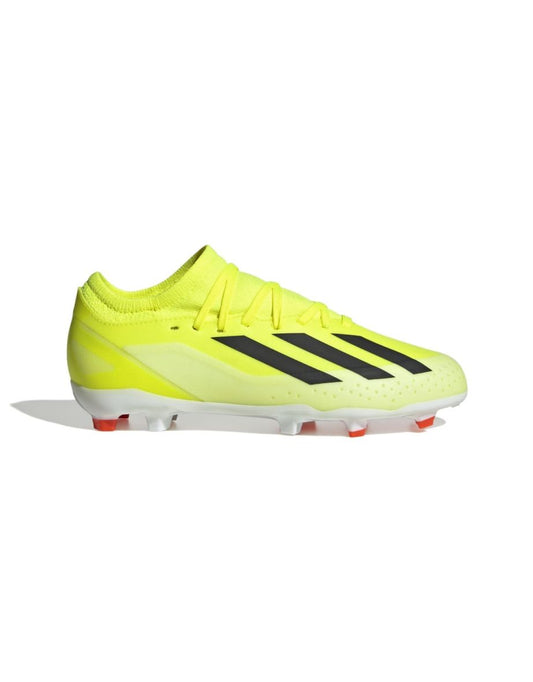Chuteiras de futebol Adidas Juniors X Crazyfast League FG para meninos em amarelo