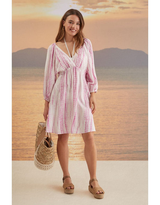 Vestido Túnica Rosa Tie-Dye