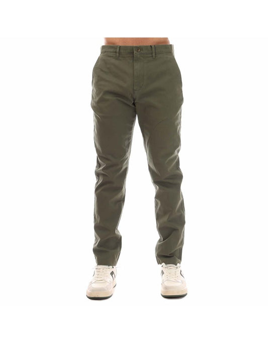 Tommy Hilfiger Uomo Harlem Sateen Tapered-Fit Verde Chinos