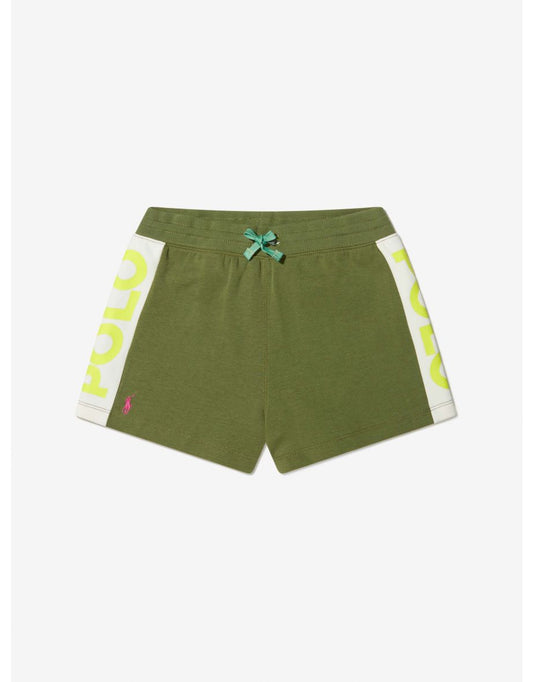 Pantaloncini da bambina in misto cotone con logo