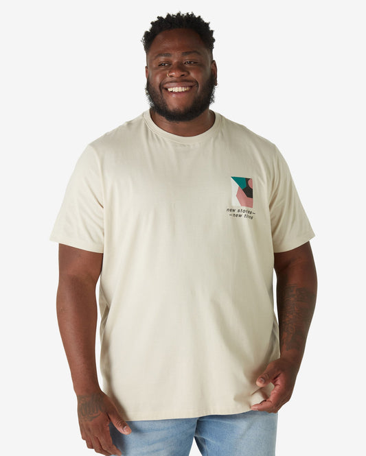 Men's Plus Size Short Sleeve T-Shirt New Stories Khaki Allman by Riachuelo