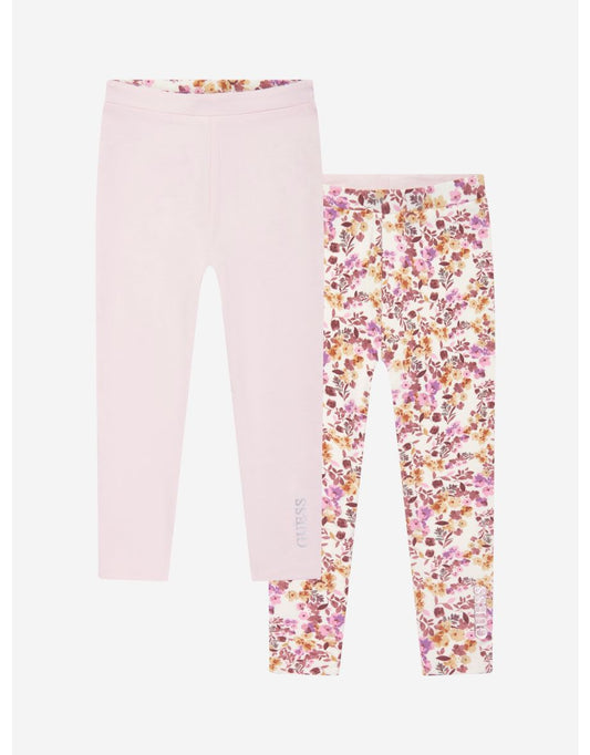 Leggings rosa reversibili da bambina