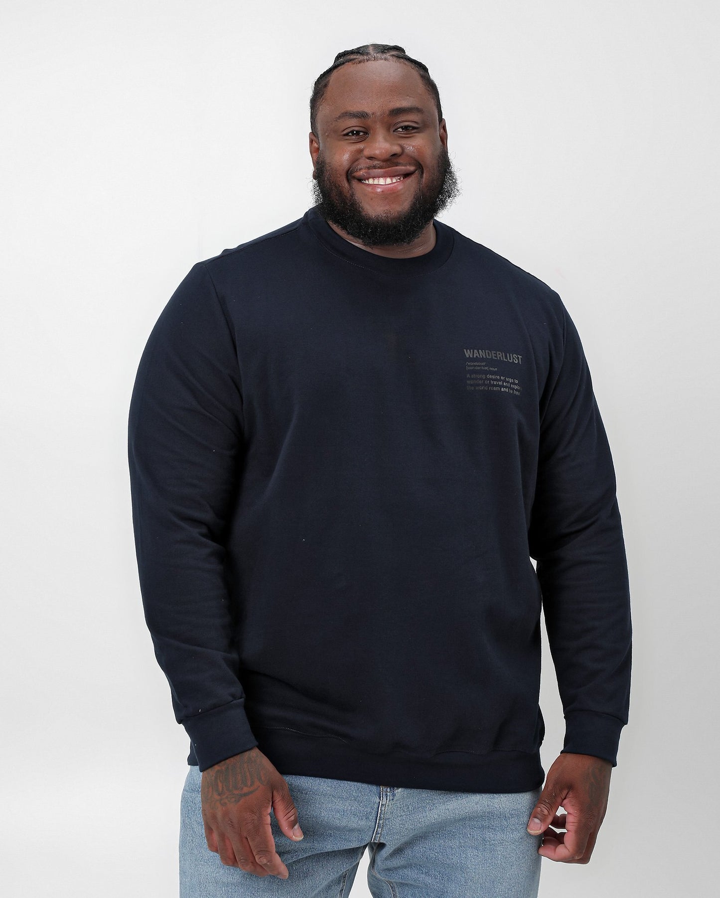 Moletom masculino plus size Wanderlust azul | Original Plus da Riachuelo