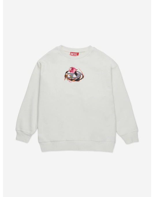 Felpa Diesel Girls Seruffix Logo Grigio