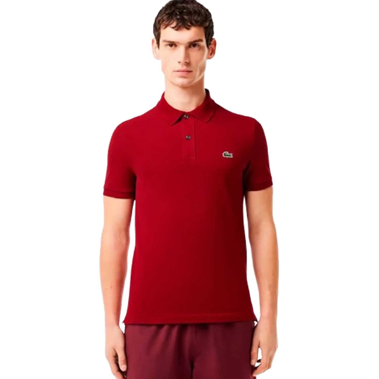 Polo Slim Fit Básico Hombre - Rojo Burdeos
