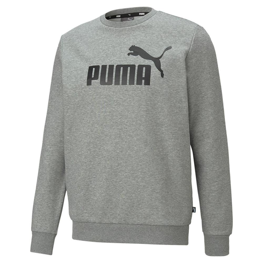 Sudadera Puma de cuello redondo para hombre con logotipo grande, gris medio