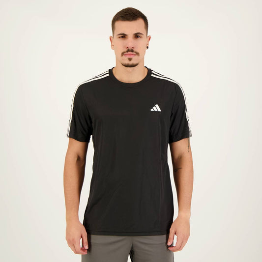 Maglietta Adidas Essentials a 3 strisce bianca e nera