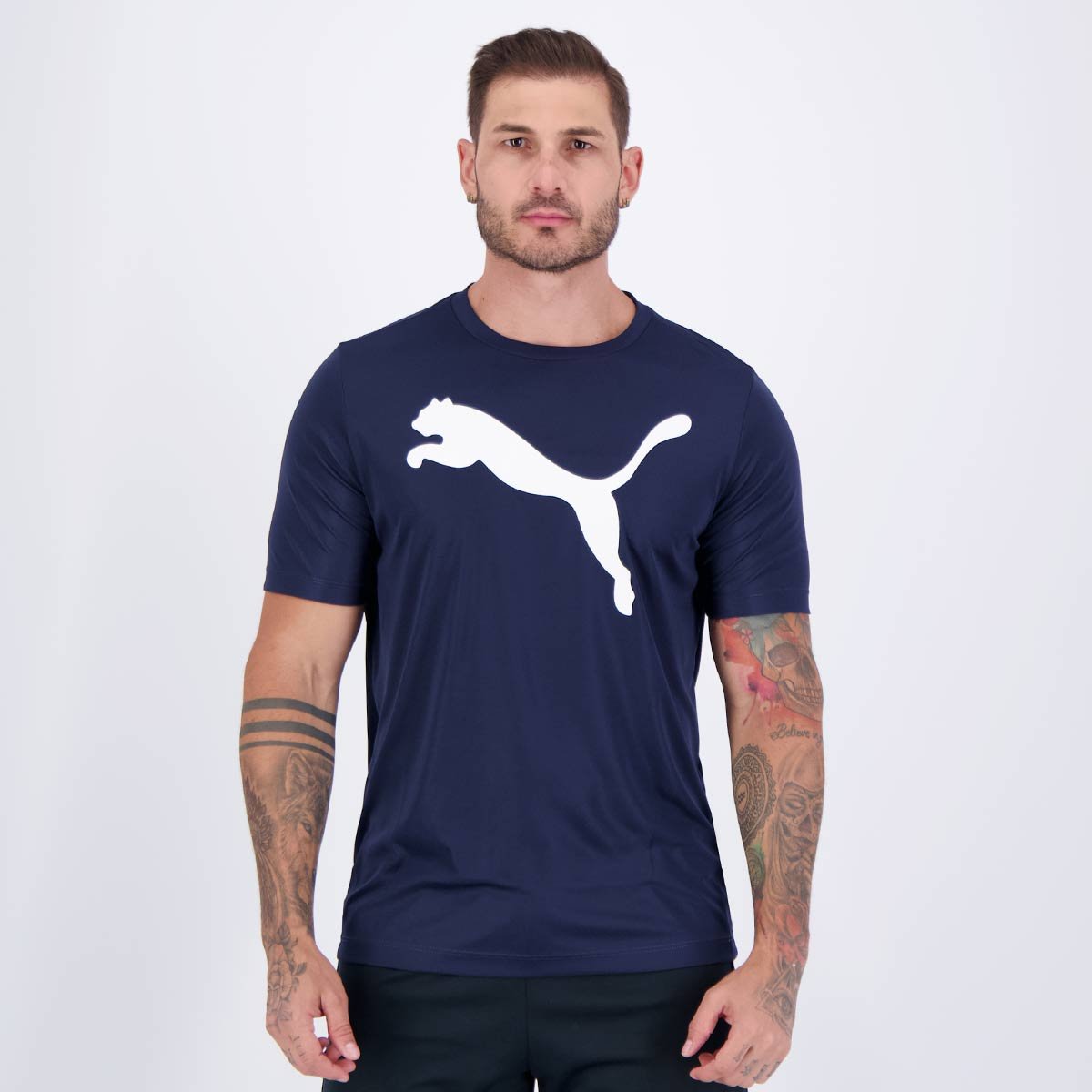 Maglietta Puma Active Big Logo Blu Navy