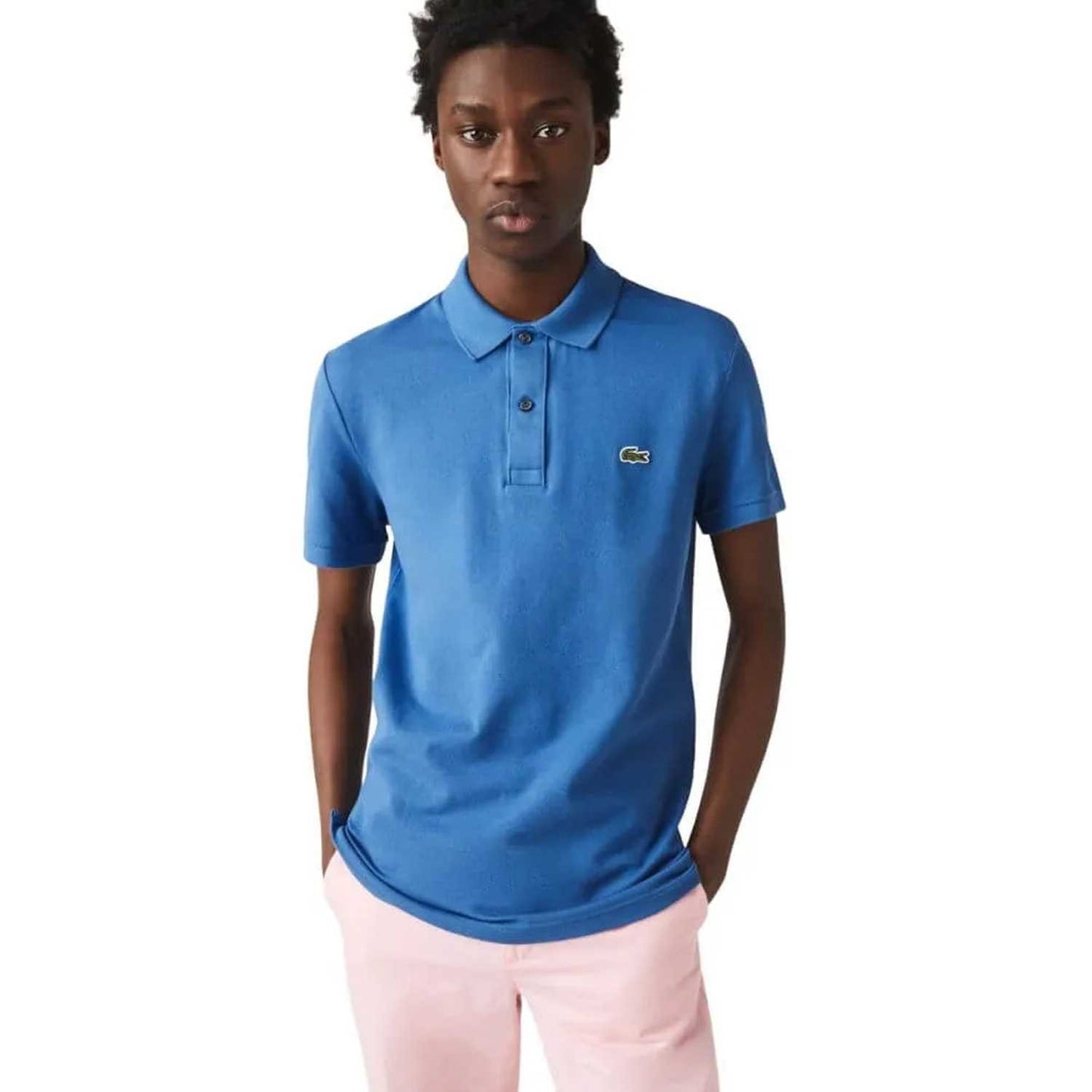 Camiseta Polo Slim Fit Básica Masculina da Lacoste - Azul