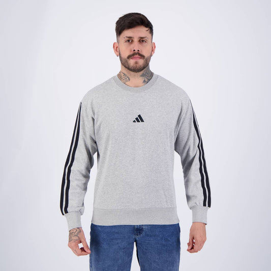 Felpa con cappuccio Adidas 3-Stripes Gray