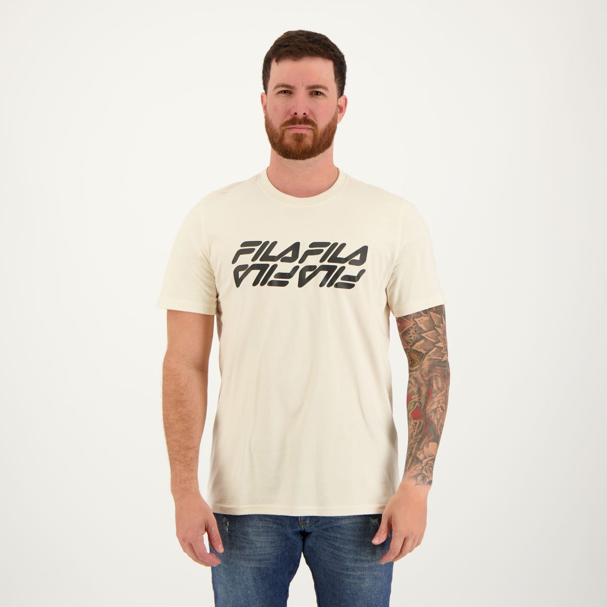 Camiseta Fila Colors Logo en Crema Amarillo