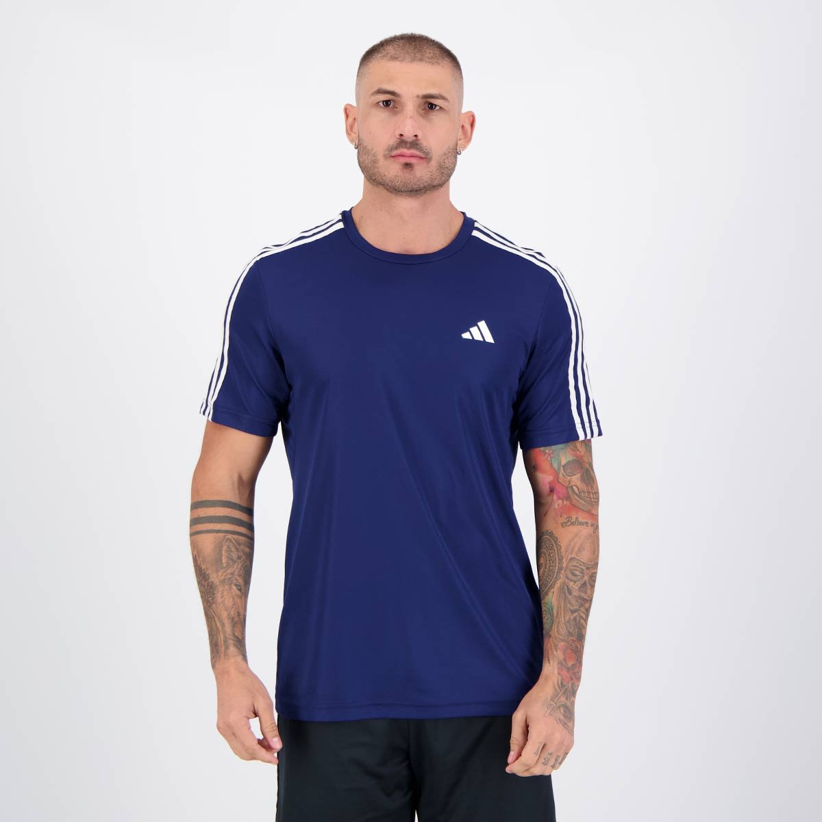 Maglietta Adidas Essentials 3-Stripes blu navy