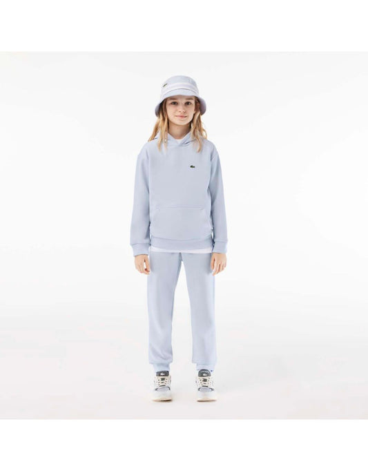 Sudadera con capucha de franela de algodón orgánico para niños Lacoste en azul