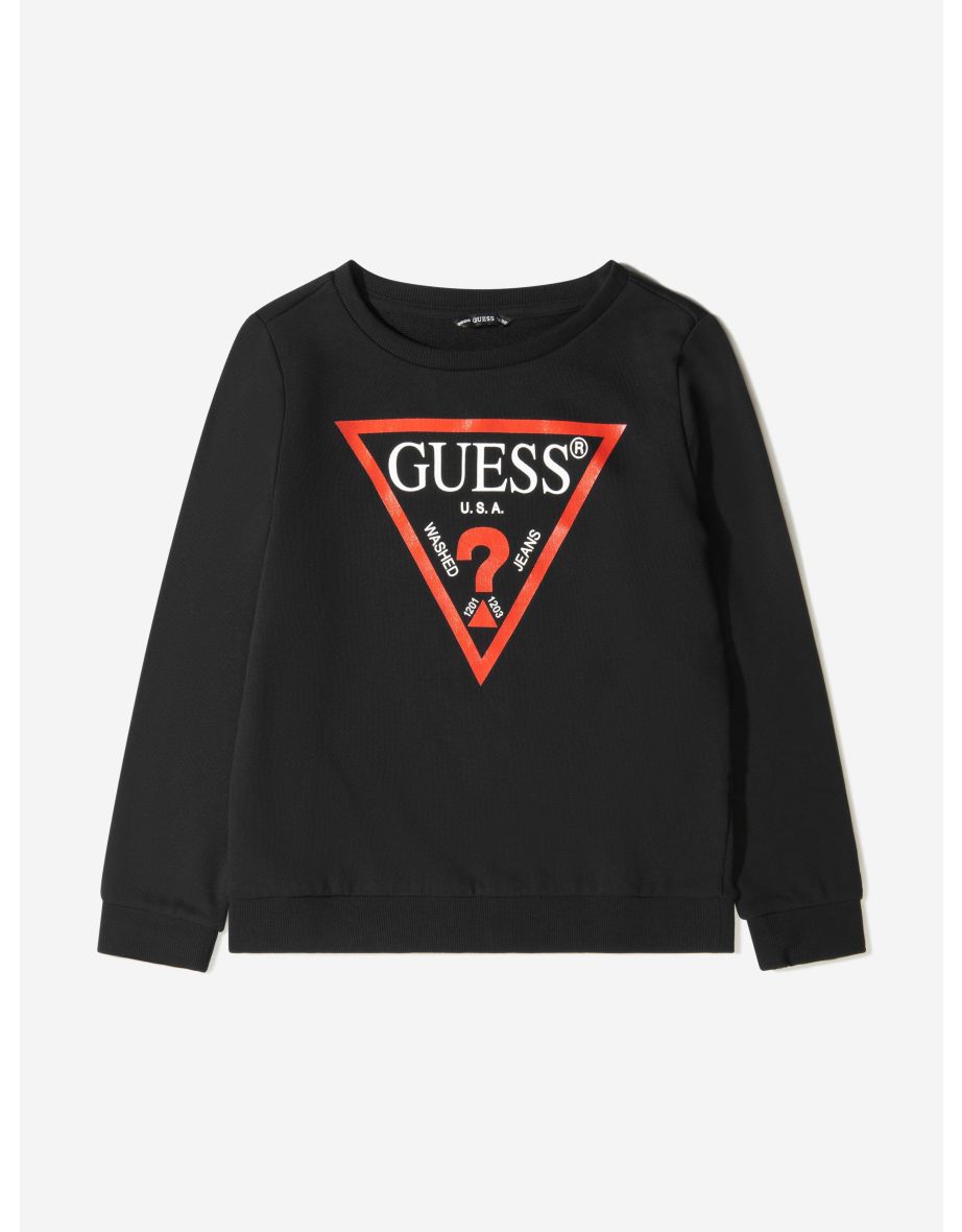 Sudadera Guess Kids Negra con Logotipo
