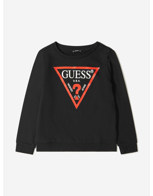 Sudadera Guess Kids Negra con Logotipo
