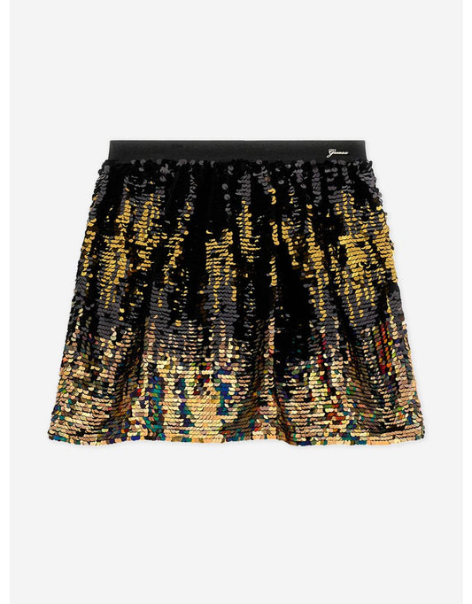 Gonna midi nera con paillettes per bambine