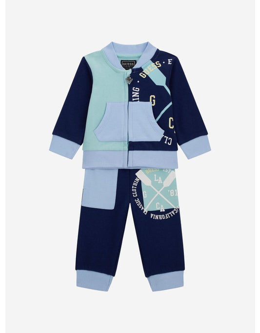 Tuta da ginnastica colorata da bambino e ragazzo in blu