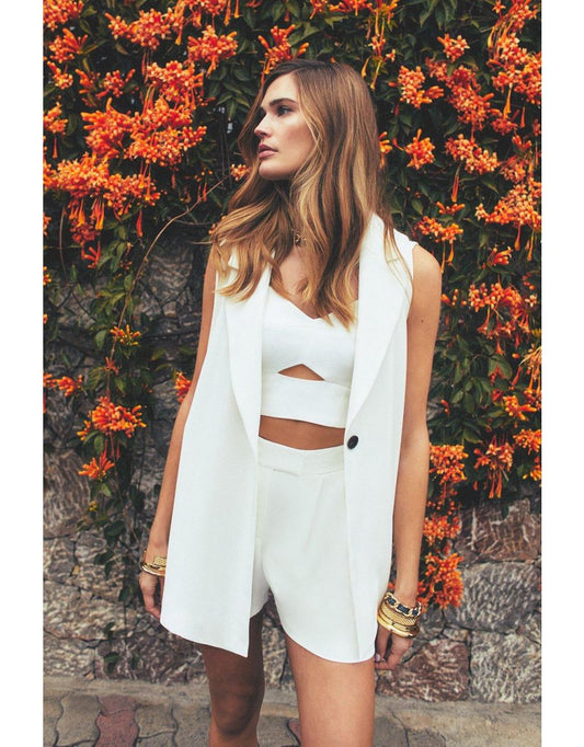 Top Bralette com recorte de viscose compacto