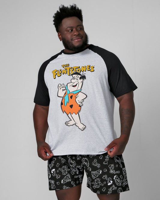Pijama curto masculino plus size The Flintstones Gray | Hanna-Barbera