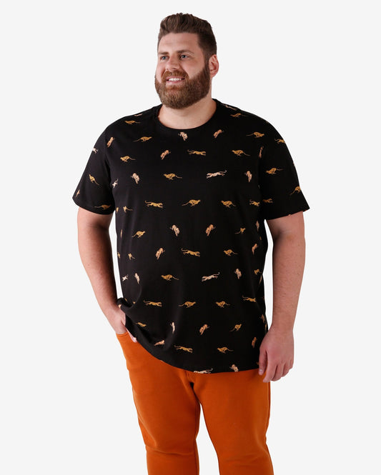 Camiseta de chita plus size - preta