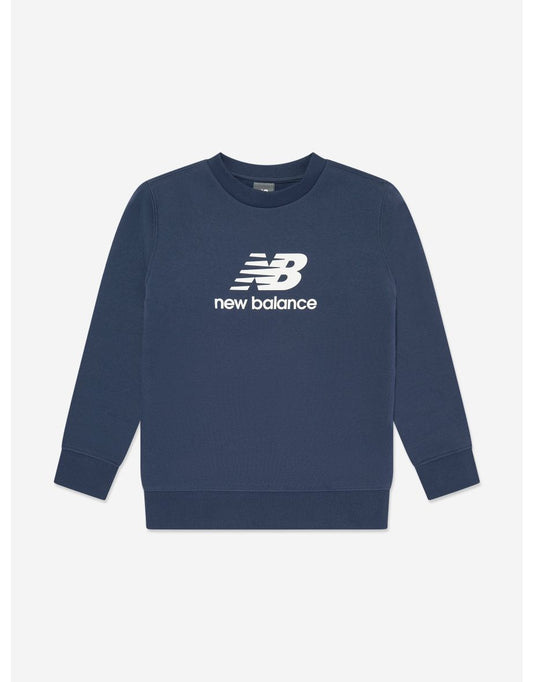 Felpa New Balance Boys' Navy con logo impilato