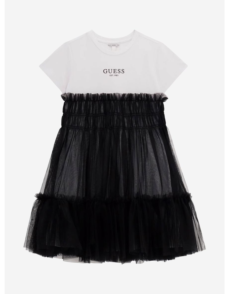Vestito da bambina in tessuto misto nero