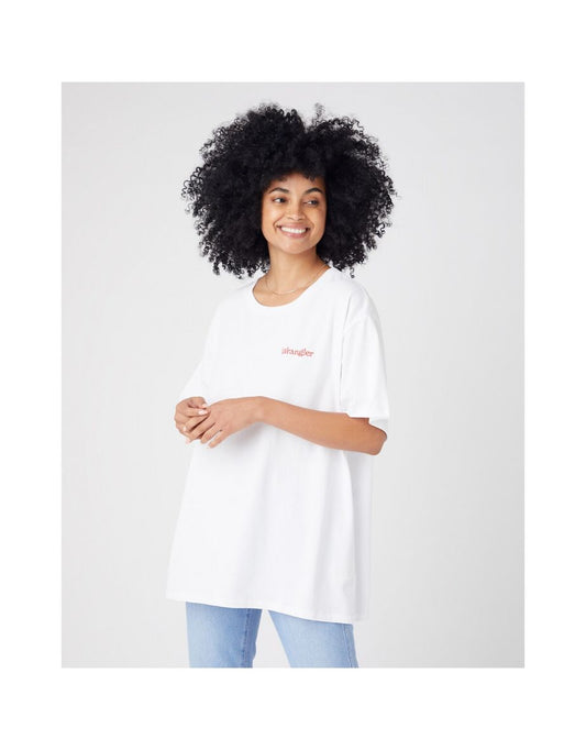 Camiseta holgada de algodón con cuello redondo y mangas cortas