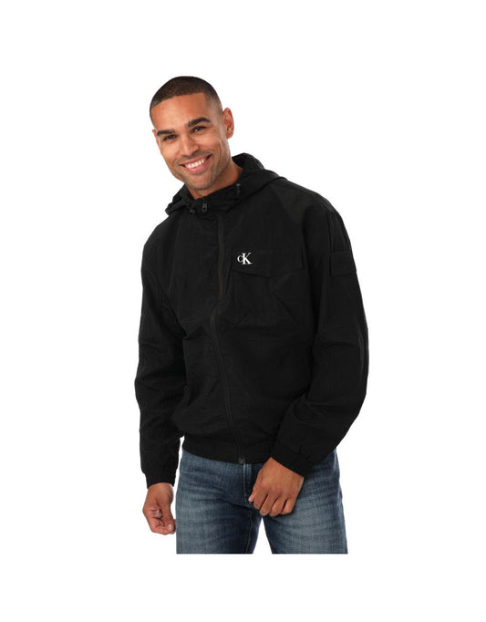 Jaqueta masculina Calvin Klein Jeans Ripstop Windbreaker - Preto