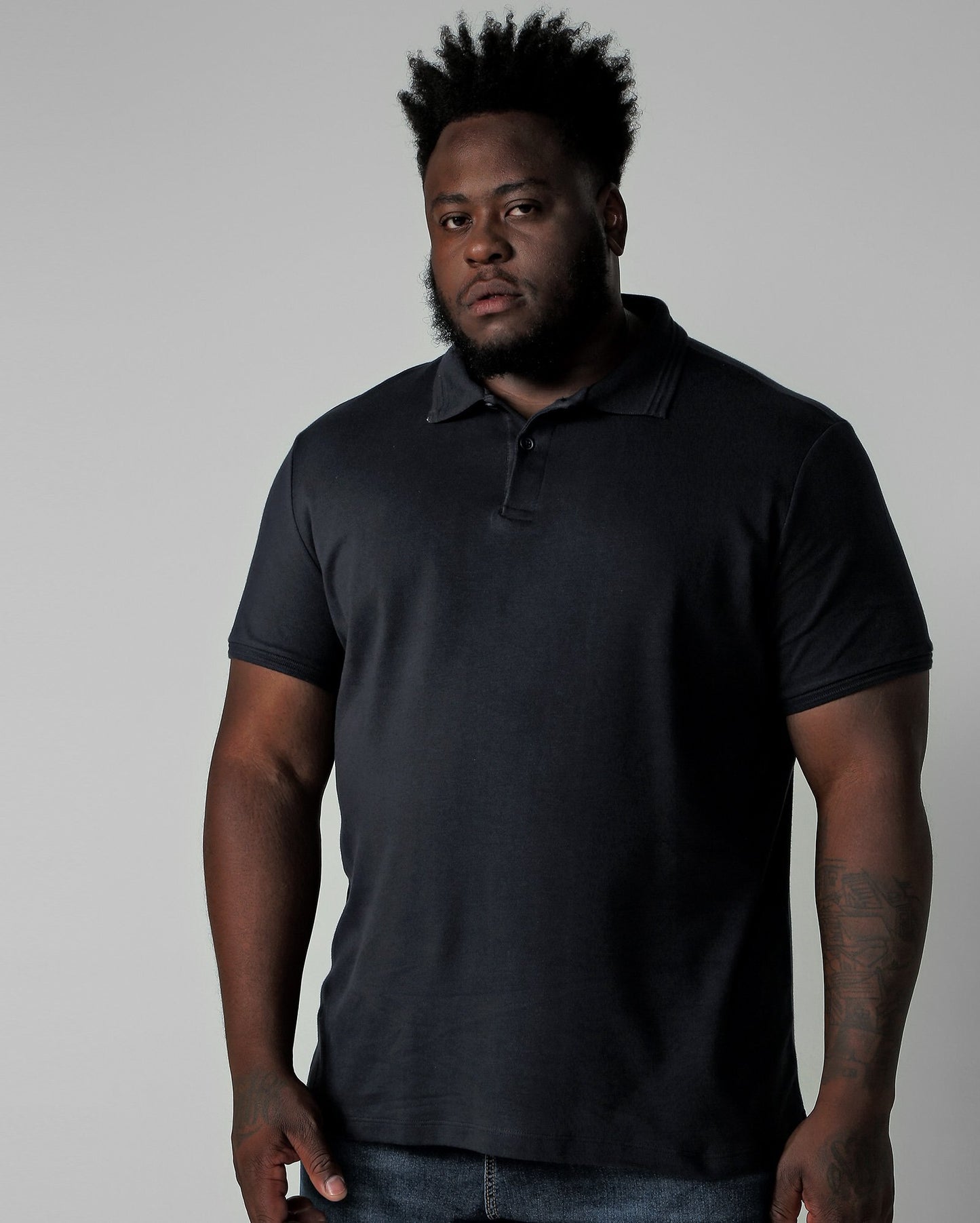 Polo a manica corta da uomo Plus Size Blue di Allman per Riachuelo