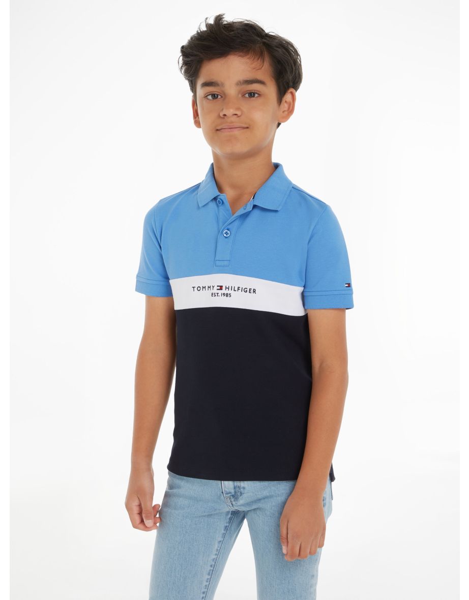 Polo Established Colorblock da bambino in blu