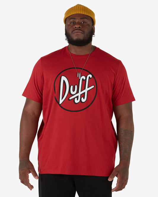 Men's Plus Size Short Sleeve Duff T-Shirt - The Simpsons Red