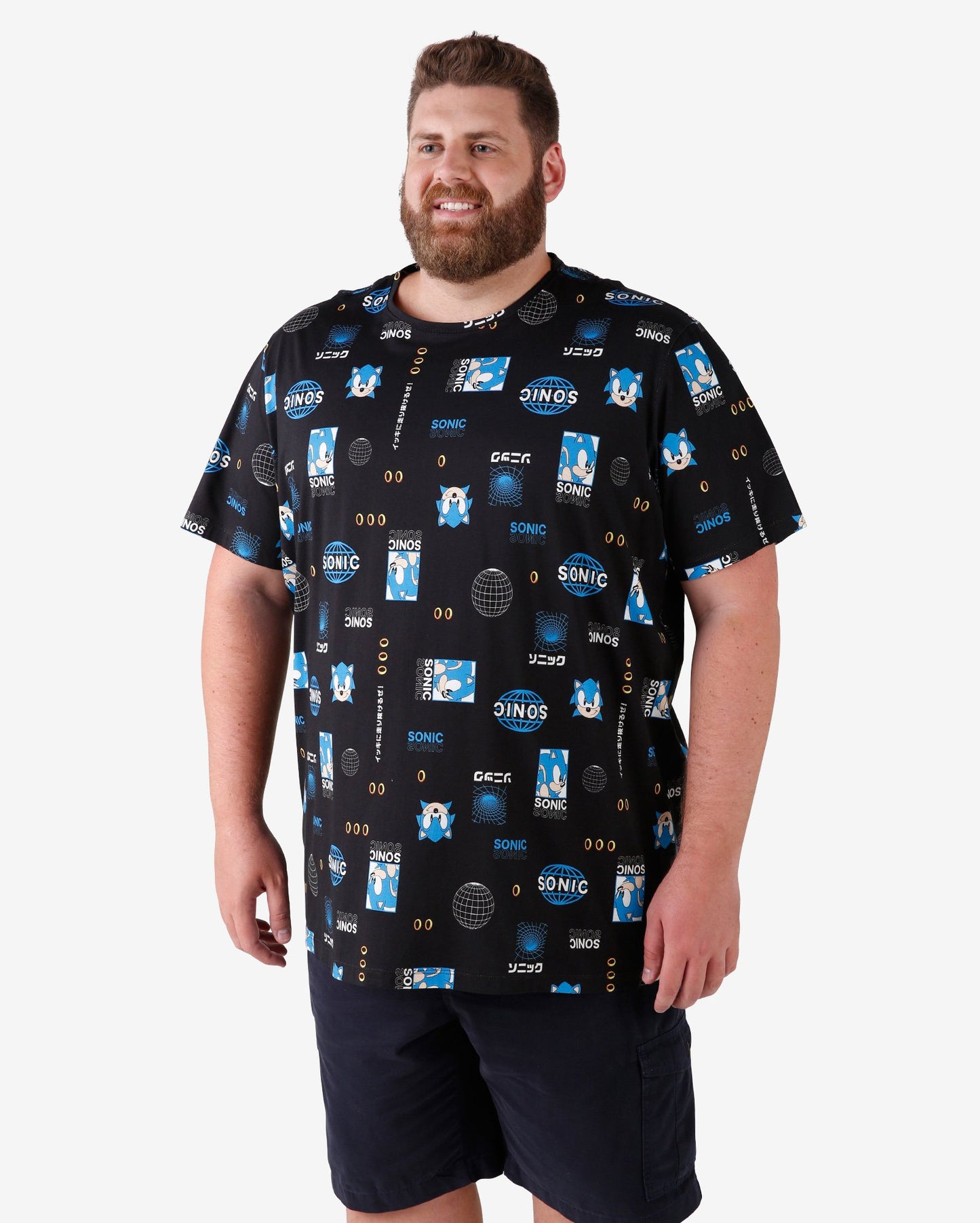 Camiseta Plus Size Sonic - Preta