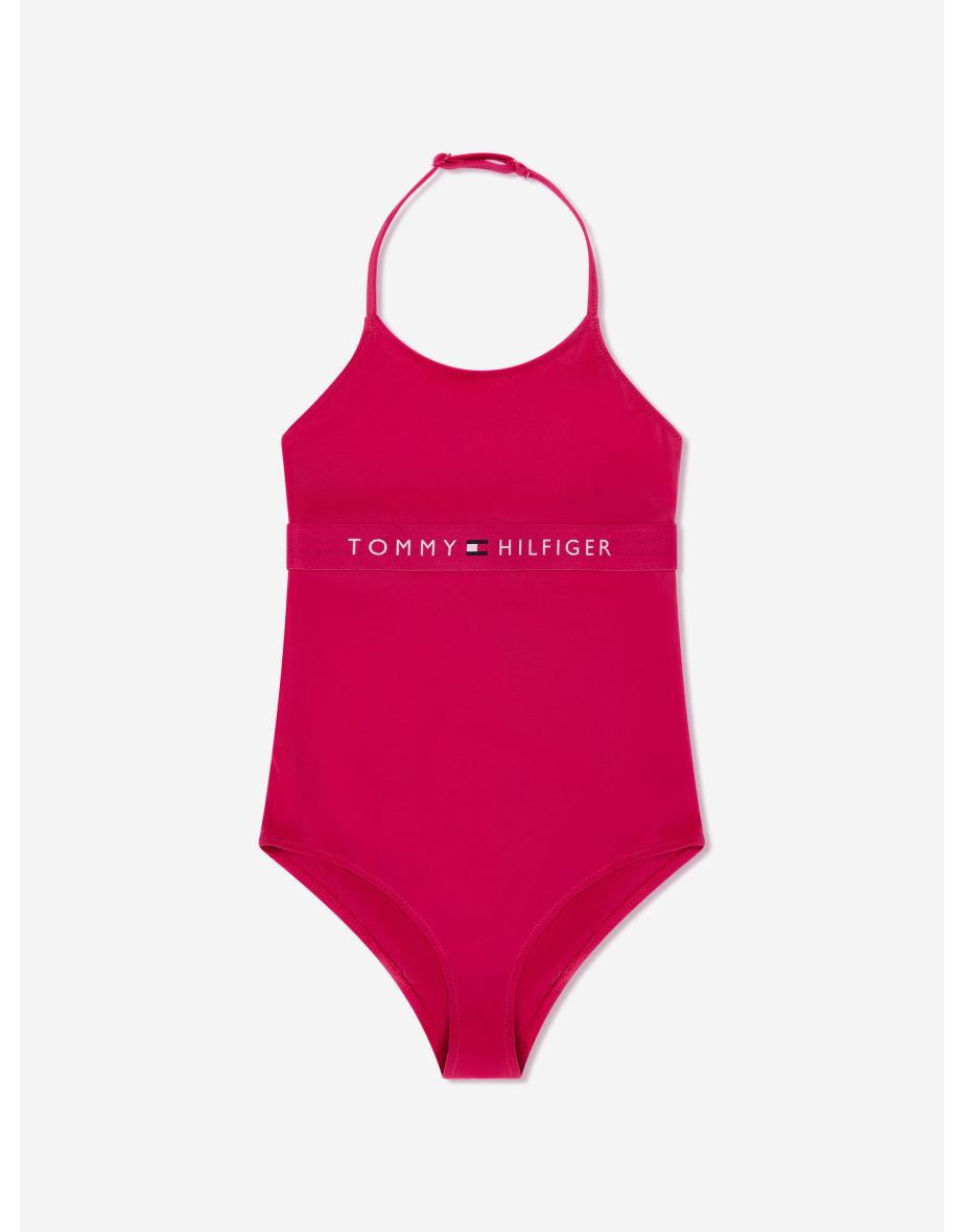 Maiô com logotipo rosa para meninas
