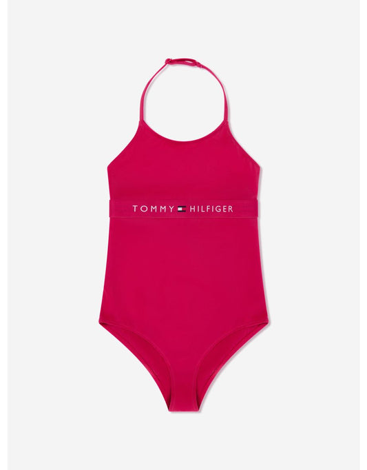 Maiô com logotipo rosa para meninas