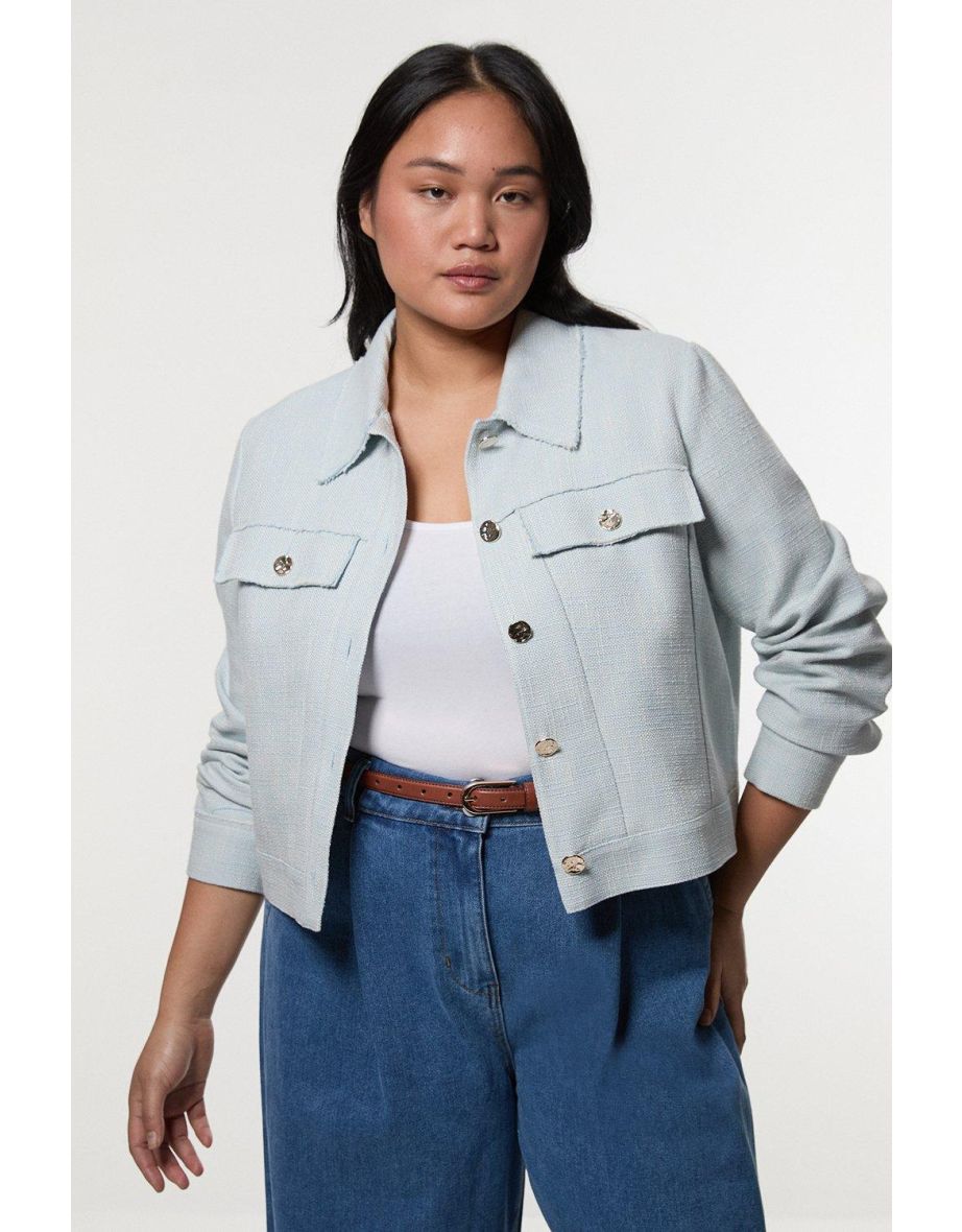 Giacca sartoriale in tweed primavera taglie forti