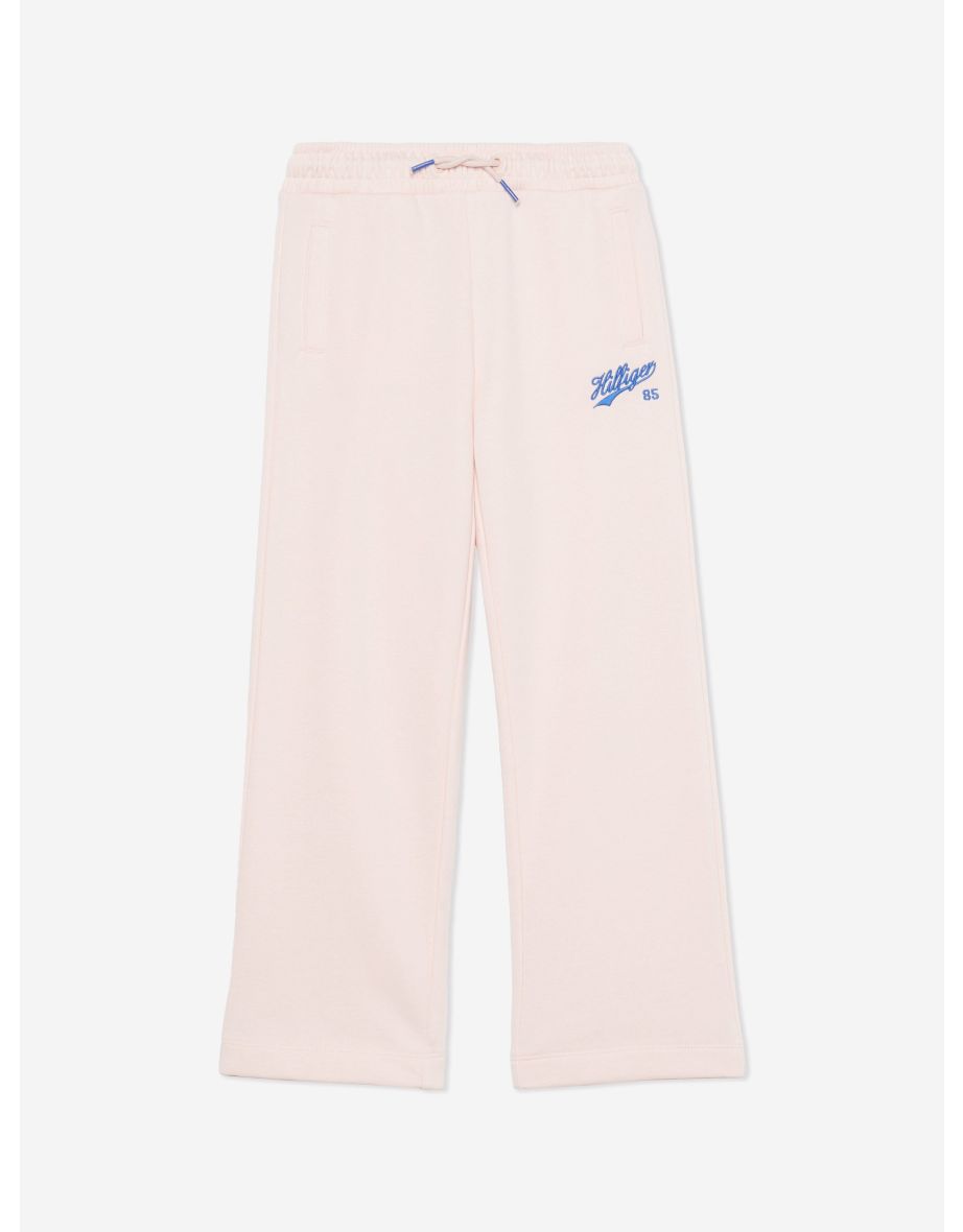 Ragazze Joggers rosa a gamba larga con scritta logo