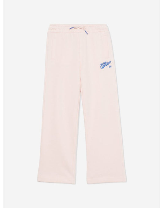 Ragazze Joggers rosa a gamba larga con scritta logo