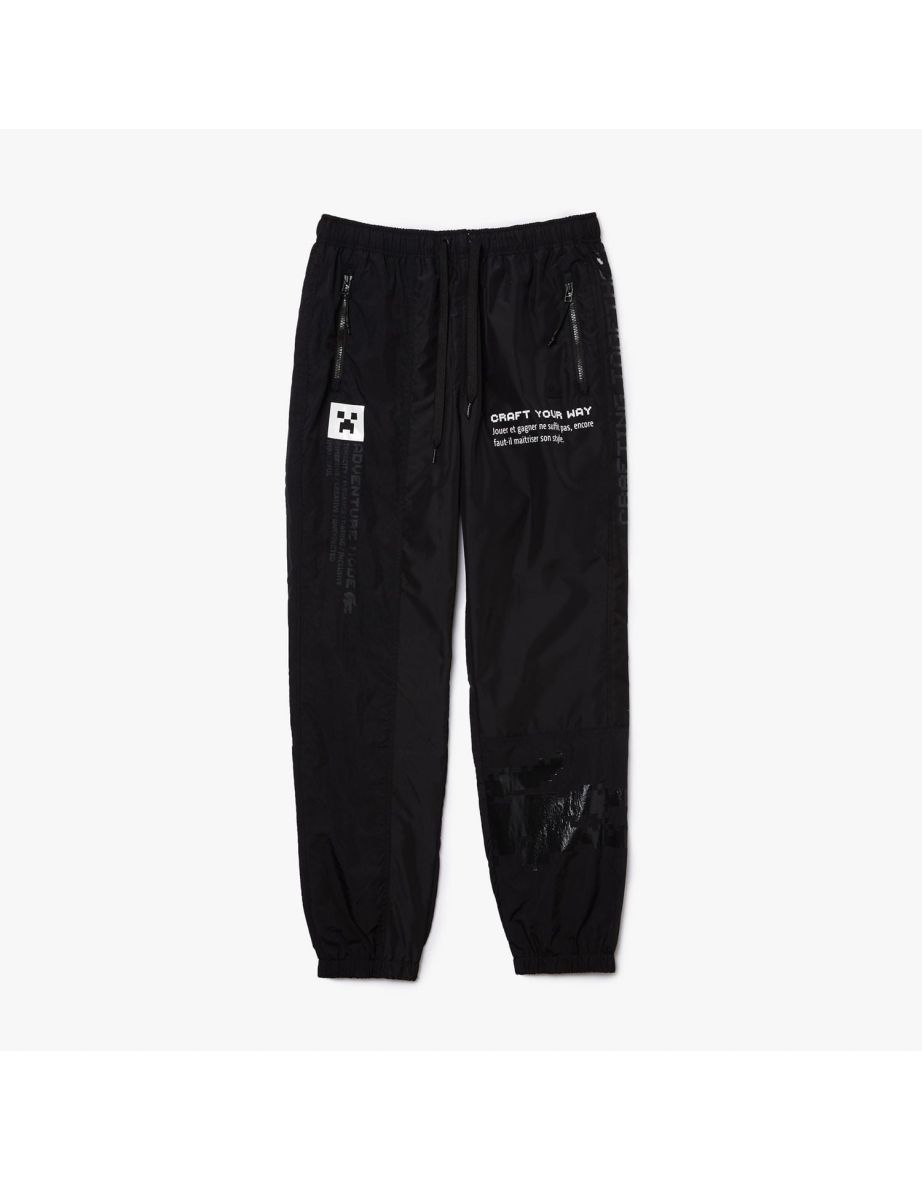 Pantaloni da corsa Lacoste Live X Minecraft Uomo in nylon nero